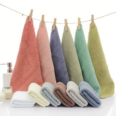 3pcs Kids Square Face Towels Plain Cotton Absorbent Towel