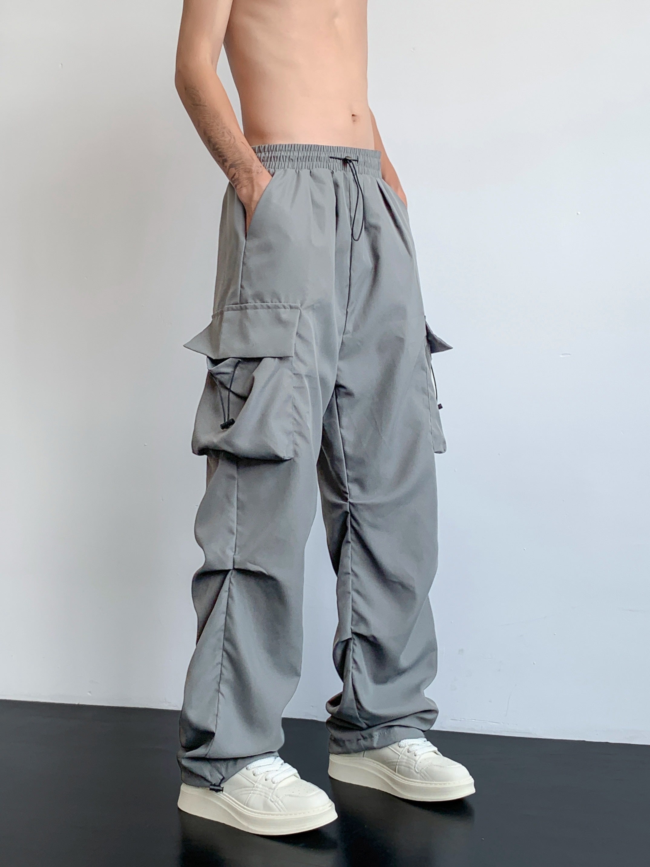 Men's Cargo Pants Casual Hip Hop Style Loose Fit Wide Leg Pants