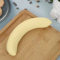Realistic Banana Toy Soft Slow Acting Finger Licking Novelty Yellow Beige Flesh
