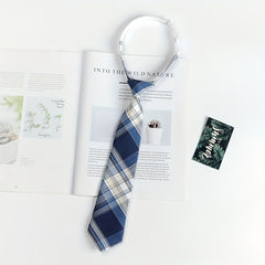 Plaid Elastic Small Tie For Cosplay School Uniform Boys