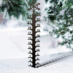 Metal Snow Gauge Large Iron Snowfall Measuring Rod Durable Garden Christmas Gift