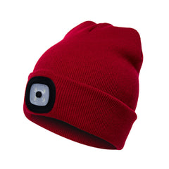 Unisex Beanie Hat With Light USB Rechargeable Hands LED Headlamp Hat
