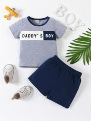 2pcs Baby Boys Daddy's Boy T shirt & Shorts Set Clothes