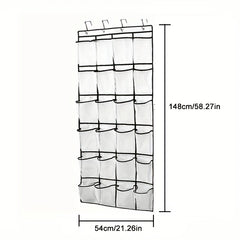 Over The Door Shoe Rack with 28 Large Mesh Pockets Organizer