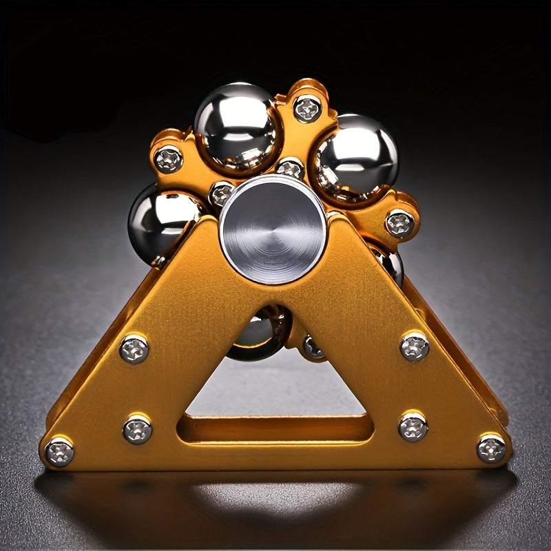 Stainless Steel Ferris Wheel Fidget Spinner Toy with Stand in Red Golden