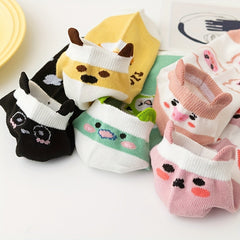 5 Pairs Girls Cartoon Animal Cotton Socks for Kids
