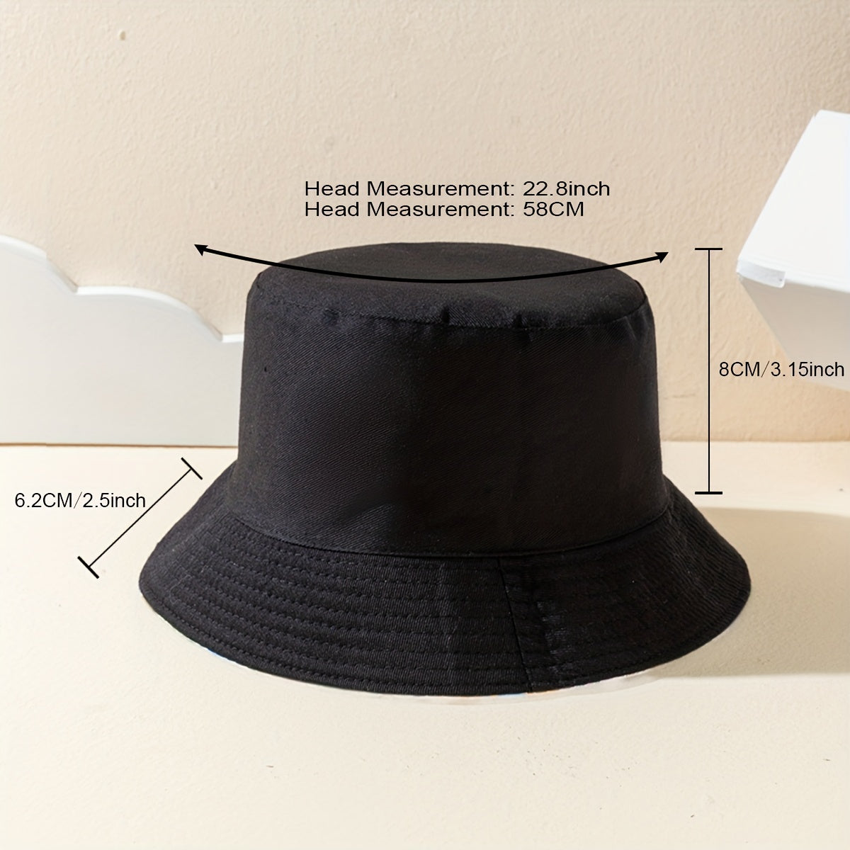 Sunflower Print Reversible Fisherman Hat Lightweight Foldable Bucket Cap