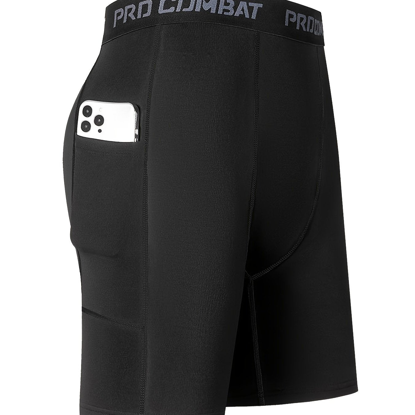 Men's Compression Shorts With Pocket Moisture Wicking Base Layer