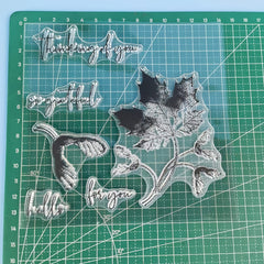 Leaves Metal Cutting Dies & Silicone Stamps for DIY Scrapbooking Card Craft
