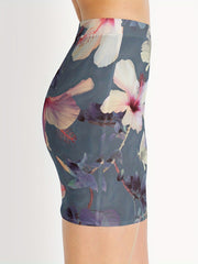 Floral Print Mini Skirt Casual Skinny Skirt For Spring & Summer
