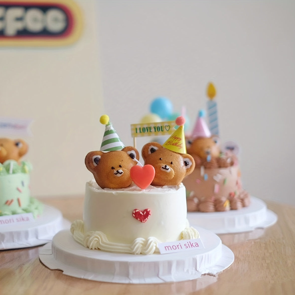 Mini Fur Ball Hats for Cake Decoration