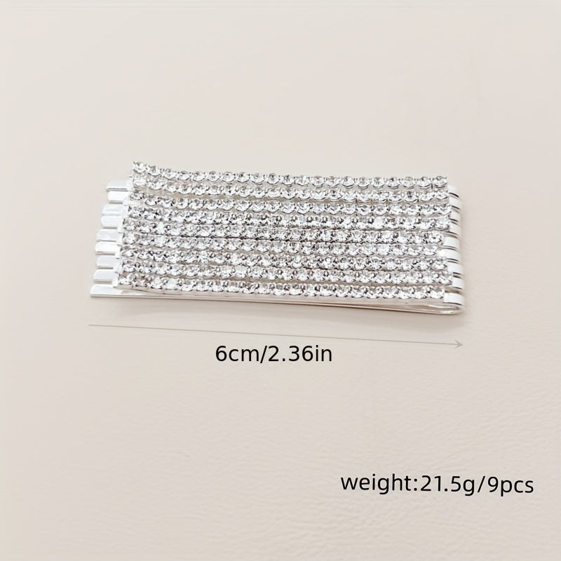 9pcs Rhinestone Bobby Pins Fairy Girl Hair Accessories