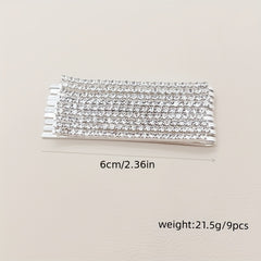 9pcs Rhinestone Bobby Pins Fairy Girl Hair Accessories
