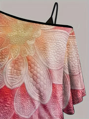 Floral Print One Shoulder & Solid V Neck Cami Top Set