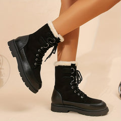 Women's Thickened Lace Up Boots Comfortable Thick Bottom Shoes