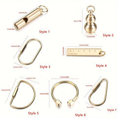 Brass Keychain Whistle Ruler DIY Pendant Ornament