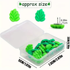 40pcs Green Leaves Flat Thumb Tacks Decorative Push Pins