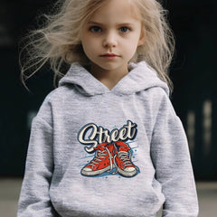 2pcs Shoes Print Girls Hoodies Jogger Set For Sports