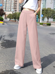 Wide Leg Pants Casual Elastic Waist Long Length Women's Clothing