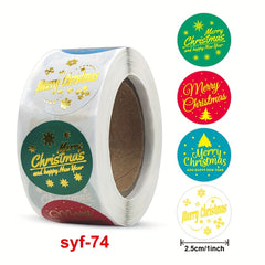 500pcs Christmas Gift Sealing Stickers Bronzing Stickers