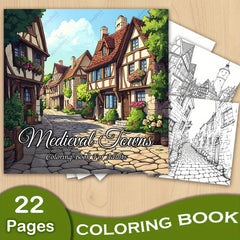 Medieval Towns Coloring Book for Adults: 22 Pages of Deluxe Edition Drawings