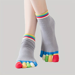 Colorful Five Toe Split Dance Socks Soft Comfortable Sweat Absorbent