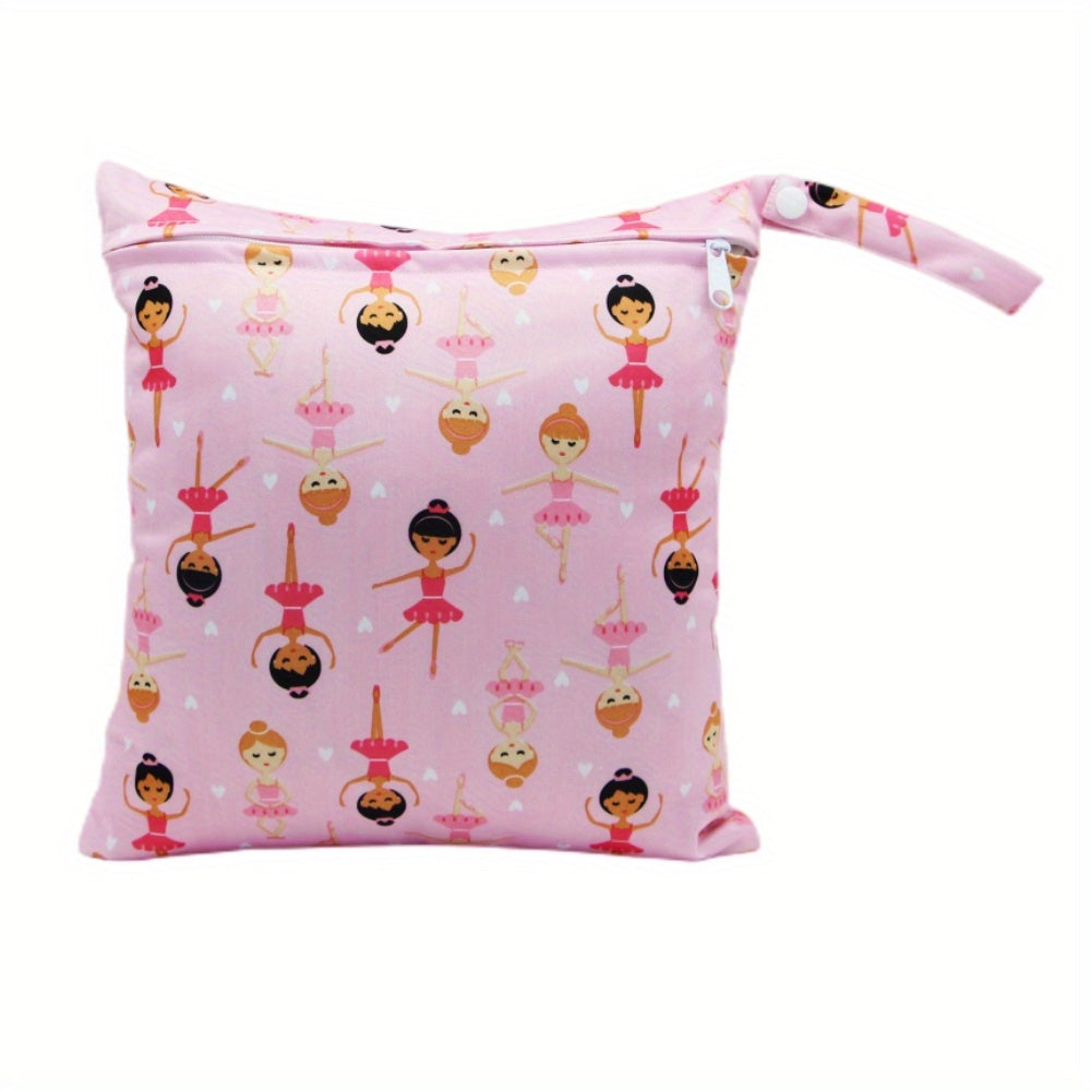 Girl Print Diaper Bag with Zipper Closure