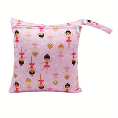 Girl Print Diaper Bag with Zipper Closure