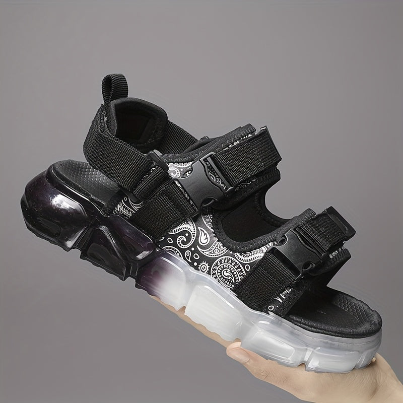 Men's Platform Buckle Sandals Outdoor Slip On Sandals