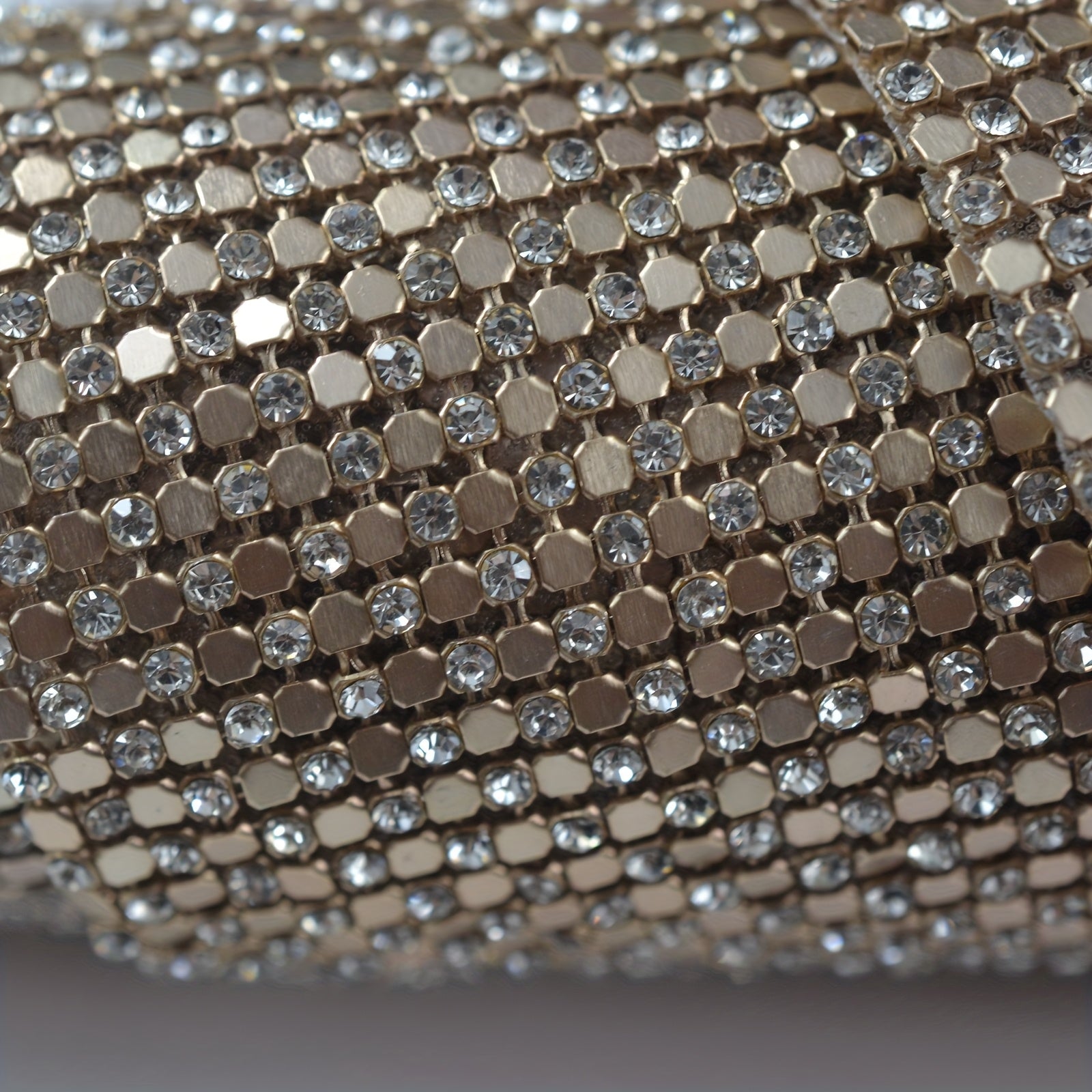 Hotfix Diamond Sticker Sheet Golden Hexagonal Dry