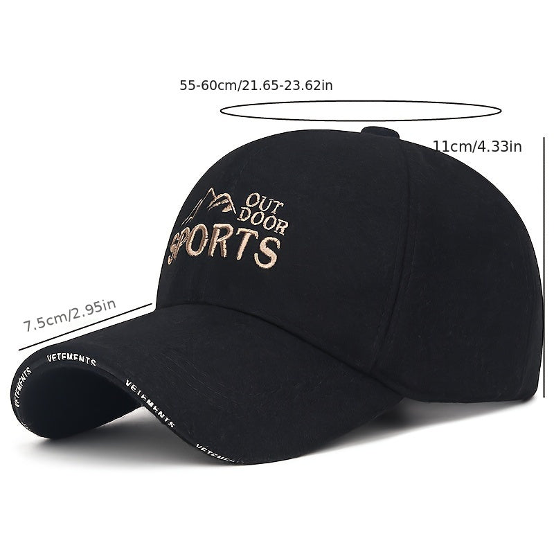 Letter Embroidered Winter Baseball Cap Middle aged And Elderly Cap Outdoor Cap