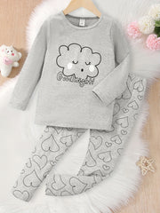 Kid's Cloud Pajamas Set Comfy Casual PJ Set Girl's Loungewear