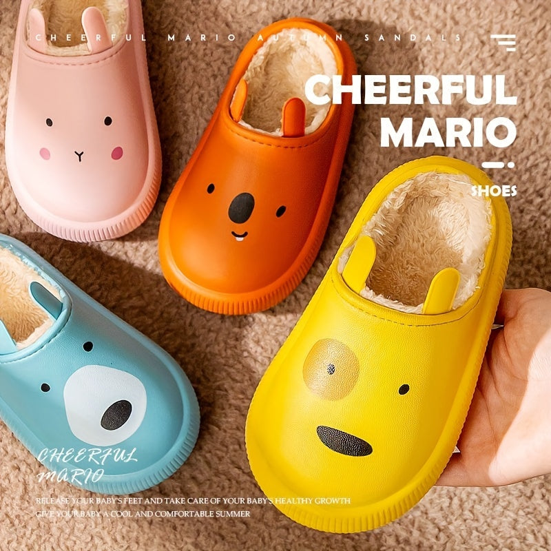 Kids Cartoon Furry House Shoes Soft Non Slip Walking Shoes for Winter