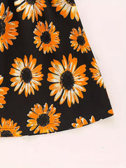 Toddler Girls Sunflower Princess Dress for Party Beach Vacation
