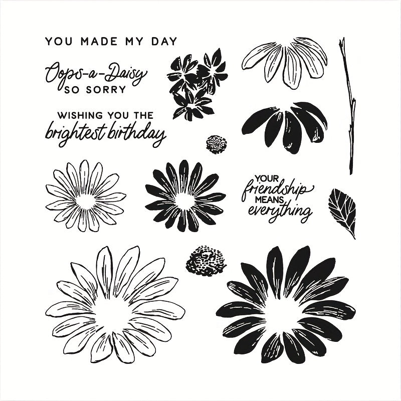 Cheerful Daisies Clear Stamps & Metal Dies DIY Craft Scrapbooking