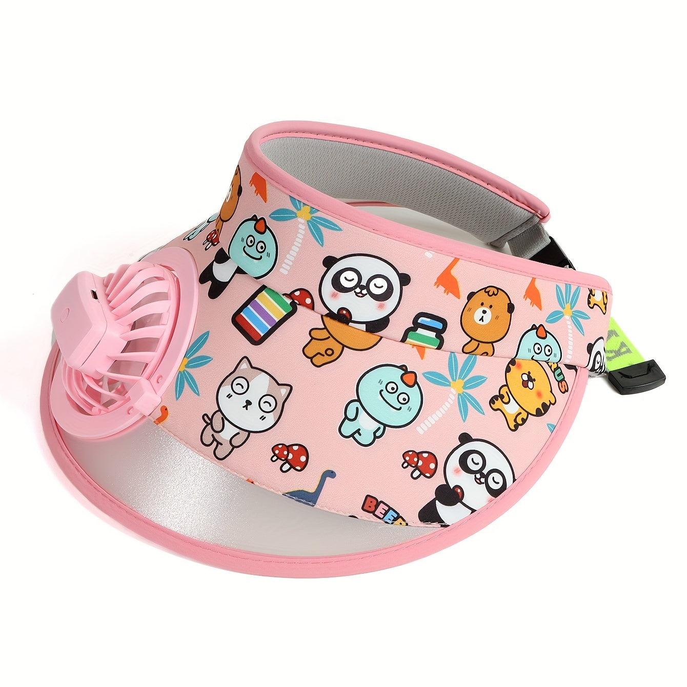 Cartoon Animal Fan Visor Hat PVC Sunshade UV Protection Sun Hat