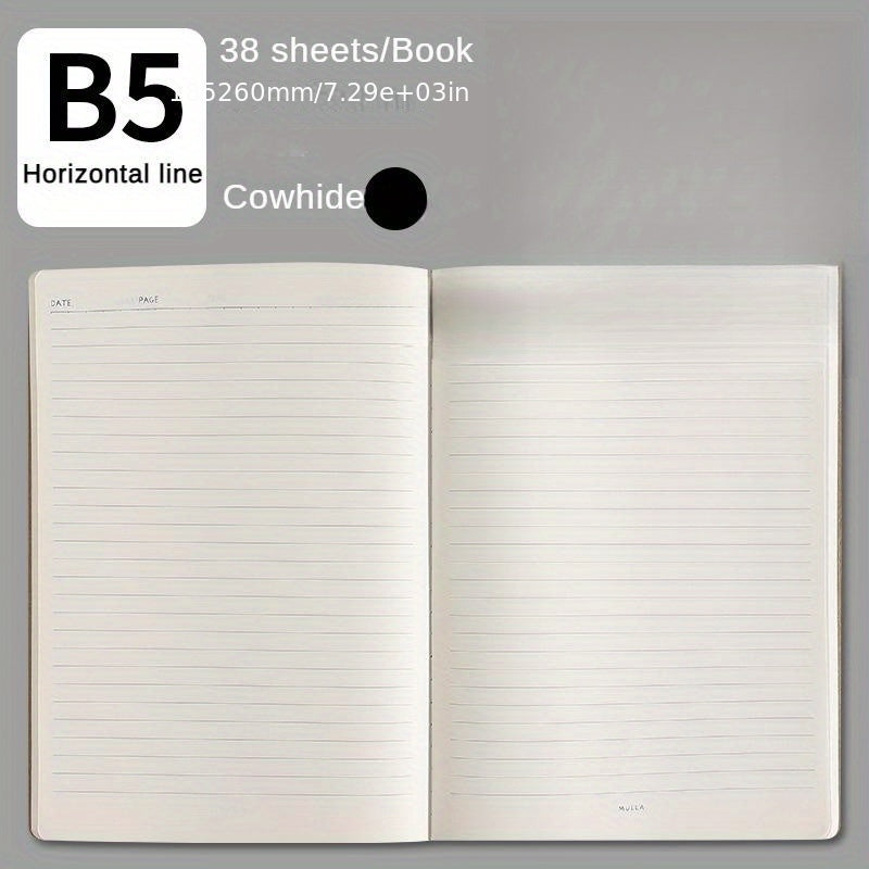 Thick Cowhide Sewing Notebook 38 Pages Student Homework Shorthand Book