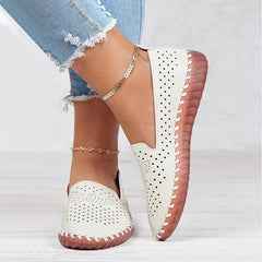 Women's Summer Hollow Out Flat Shoes Soft Sole Slip On Comfortable Loafers