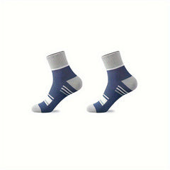 5 Pairs Men's Athletic Quarter Socks, Soft Breathable Socks