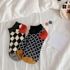 Girls Kids Floral Plaid Soft Comfy Low Cut Ankle Socks for All Seasons