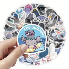 60Pcs Pigeon Cartoon Sticker For Laptop Travel Bottles