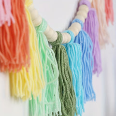 Colorful Tassel Garland Banner Birthday Decor Boho Wall Hangings