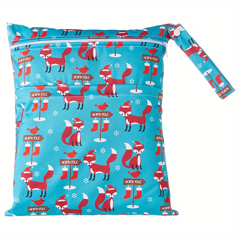 Waterproof Printed Wet Bag Double Pockets - Baby Diapering