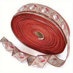 Christmas Burlap Ribbon Snowflake Elk Santa Claus Decoration Ribbon