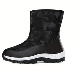 Women's Waterproof Snow Boots Faux Leather Winter Warm High Tube Hiking Boots