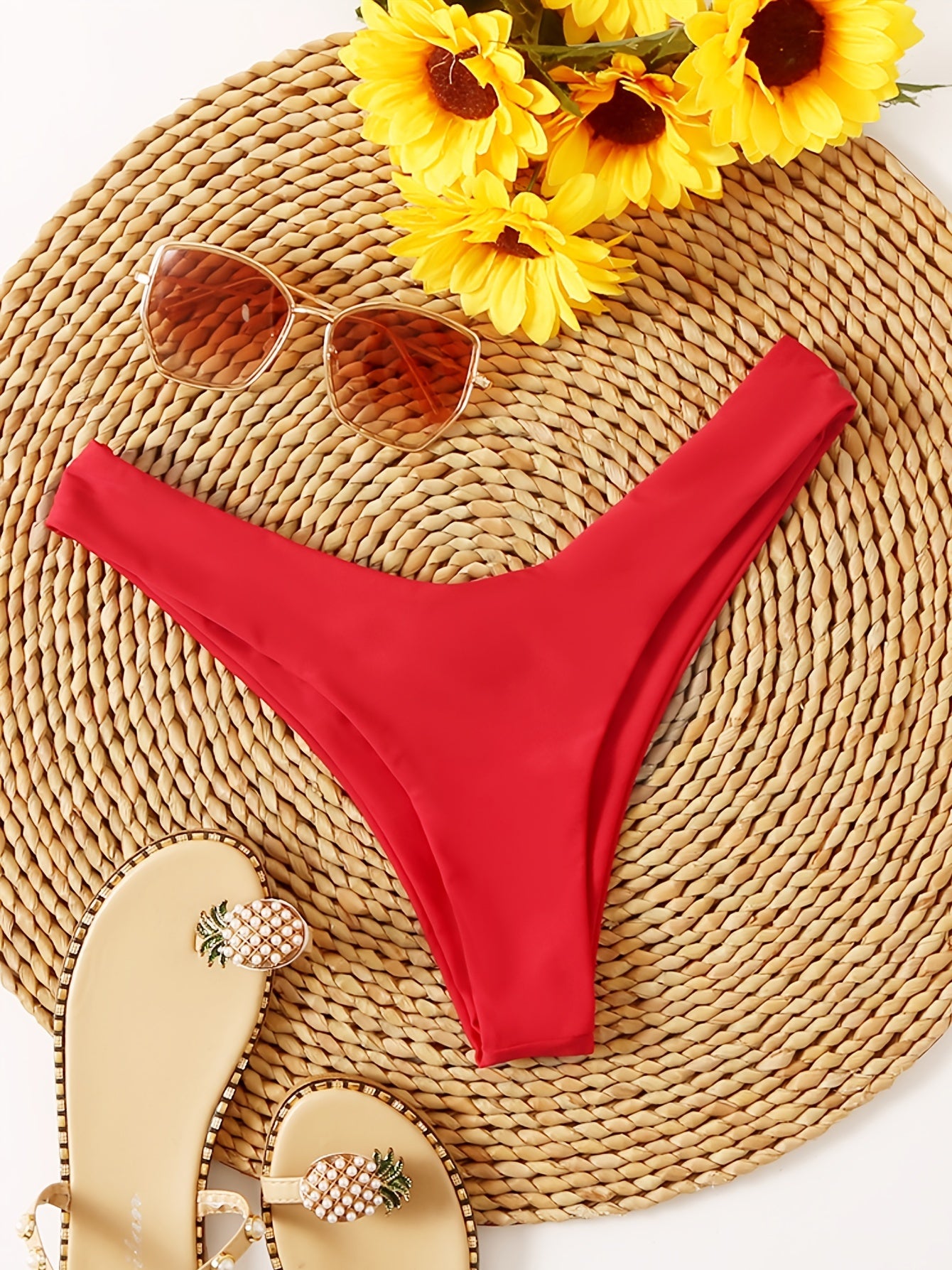 Sexy Cheeky Swimming Briefs V Shape Bikini Bottoms Women's Swimwear