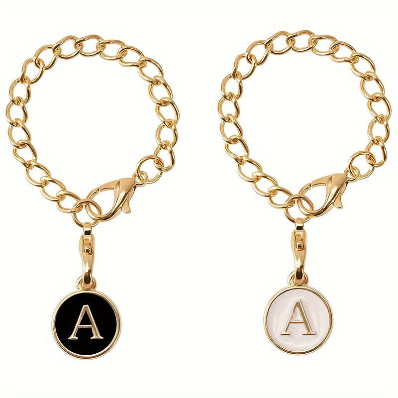 2pcs Initial Letter Cup Handle Charm Cup Identification Decorative Pendant