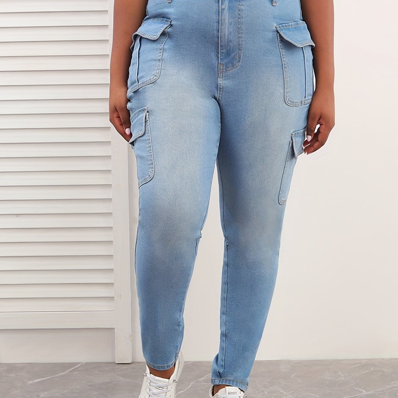 High Rise Cargo Skinny Jeans Women's