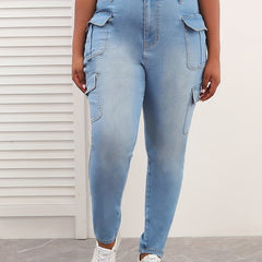 High Rise Cargo Skinny Jeans Women's