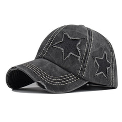 Star Distressed Ponytail Baseball Cap